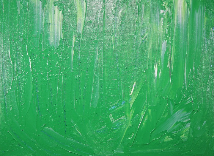 Greenwashing image of painting - green acrylic